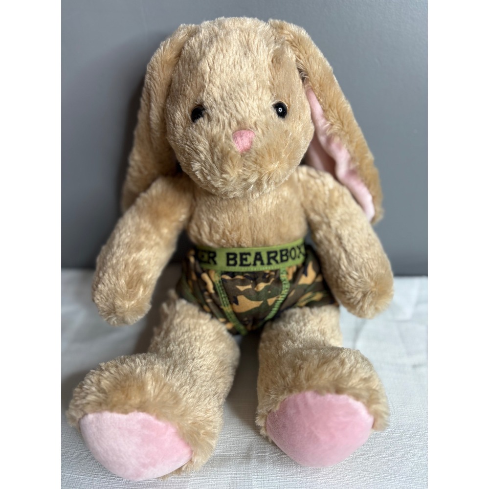 Build-A-Bear Pawlette Tan Bunny Plush Camo Bearboxers Underwear Stuffed Animal